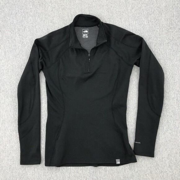 North Face Pullover Top Womens Extra Small Black Flash Dry 1/4 Zip Run Active - Picture 1 of 7